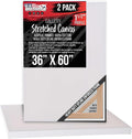 U.S. Art Supply Rectangle Stretched Canvas for Painting 36x60 inch Gallery Depth 1-1/2' Thick, 2-Pack - 17oz Acrylic Gesso Triple Primed, Professional Artist Quality, 100% Cotton - Oil, Pouring Paint