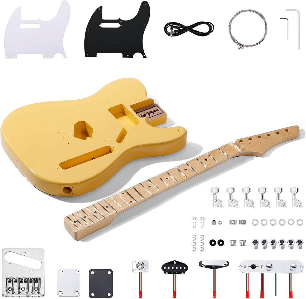 Leo Jaymz Print DIY Electric Guitar Kits (TL Cream Yellow (New))