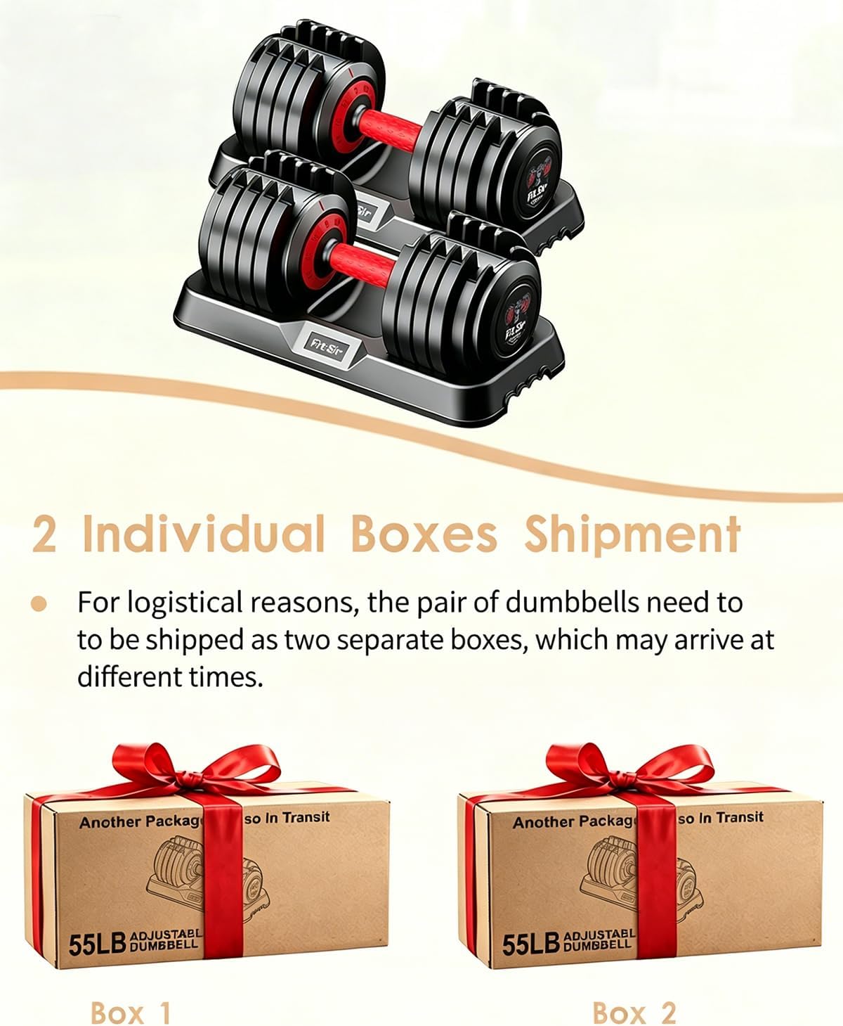Adjustable Dumbbell Set, 10-in-1 25LB/55LB Ajustable Dumbbells with Safe Locking System, Enclosed Storage Tray, 1 Sec Fast Adjustment, Comfortable Non-Slip Textured Grip, Suitable for Home Gym Workouts Men and Women