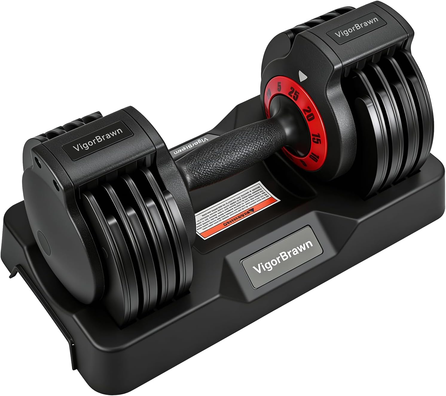 Adjustable Dumbbell Set, 2-in-1 Weights with Anti-Slip Handle, Fast Weight Adjustment for Home Gym, Strength Training, Single/Pair with Tray