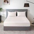 THXSILK 100% Mulberry Silk Fitted Sheet Set, 7A+ Silk 3 Pieces Bed Sheets, Breathable, Smooth, 16 Inch Deep Pocket Fitted Sheet, 2 Pillowcases - White, Queen