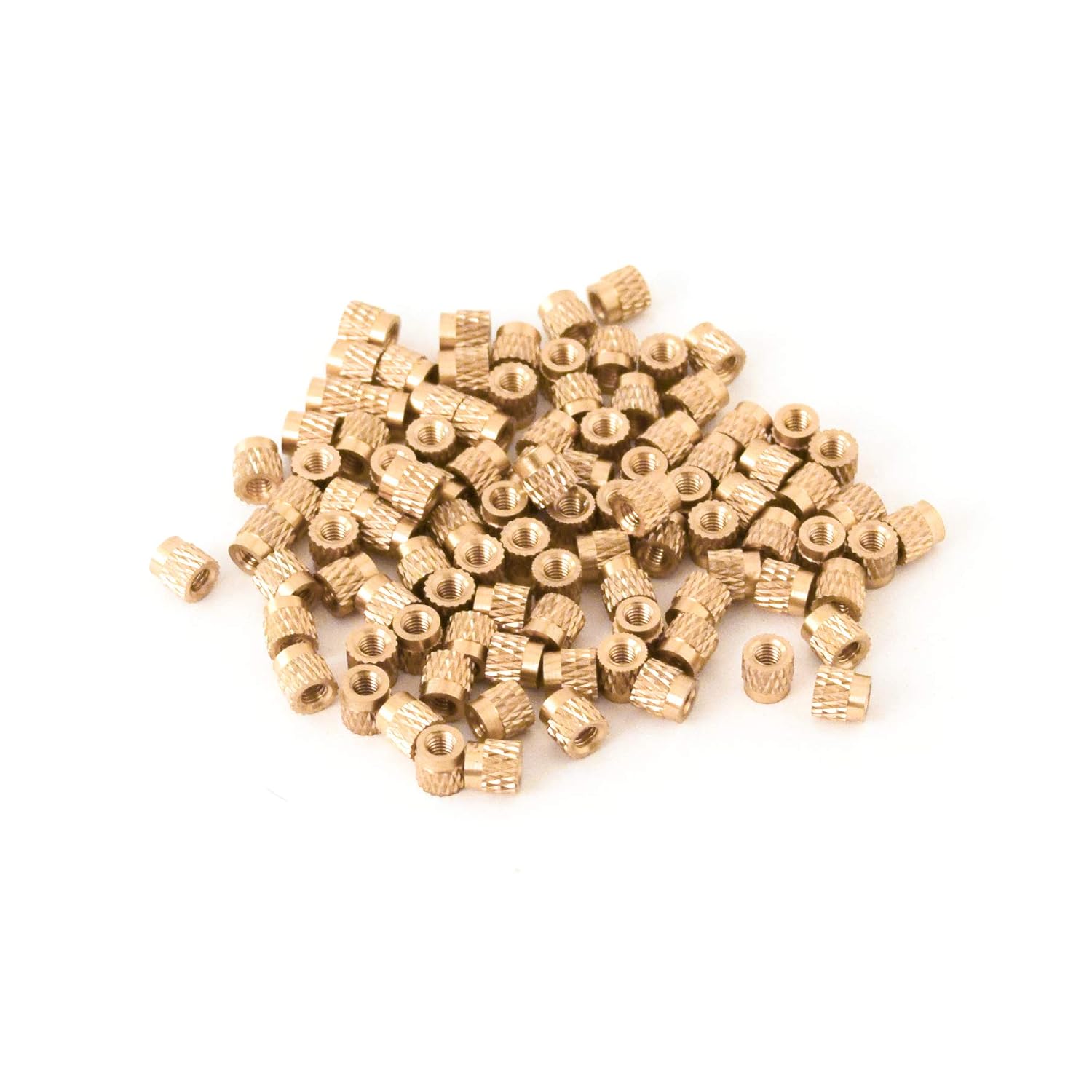 [ J&J Products ] M2.5 Brass Insert, 4.5 mm (Length), Female Thread, Heat Sink or Injection Mold, 10,000 pcs