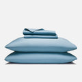 Brooklinen Luxury Sateen 4 Piece Sheet Set - 100% Cotton Bed Sheets, Durable California King Size Sheets Set in Storm Blue, Oeko-TEX Certified Bedding Set, 1 Fitted Sheet, 1 Flat Sheet, 2 Pillowcases
