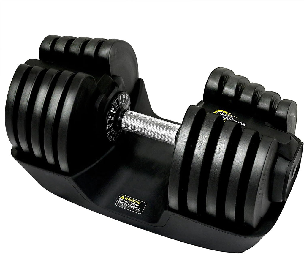 BodyTech Quick adjustable dumbbell set 88LBS 40KG Black Anti slip metal handle 1pcs 16 in 1 Strength Training and Fitness Workouts with free weight adjustment Suitable for Home Gym Space saver
