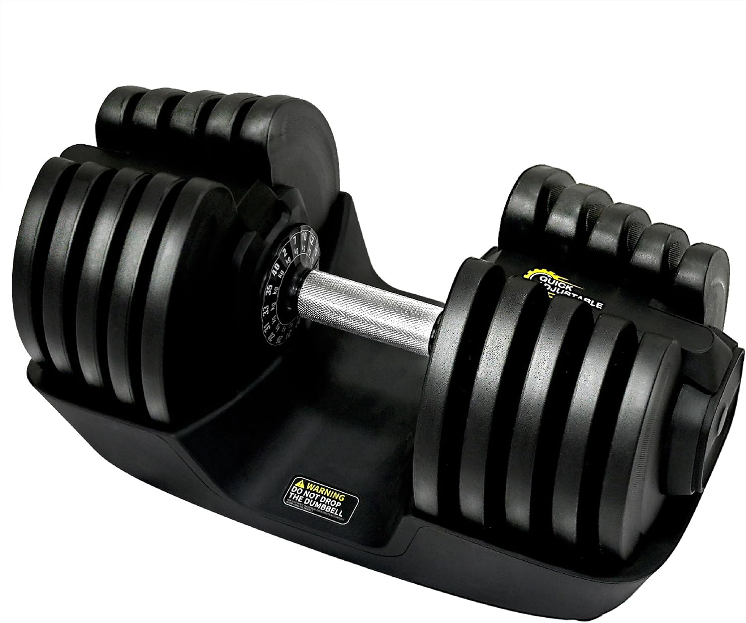 BodyTech Quick adjustable dumbbell set 88LBS 40KG Black Anti slip metal handle 1pcs 16 in 1 Strength Training and Fitness Workouts with free weight adjustment Suitable for Home Gym Space saver