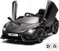Kids Ride-on Car Licensed McLaren765LT for 3-6Years Old, Electric car 12V Battery Powered Electric Vehicle, w/Parent Remote, Music Player, LED Lights, Smooth Start, 3 Speeds, (Black)