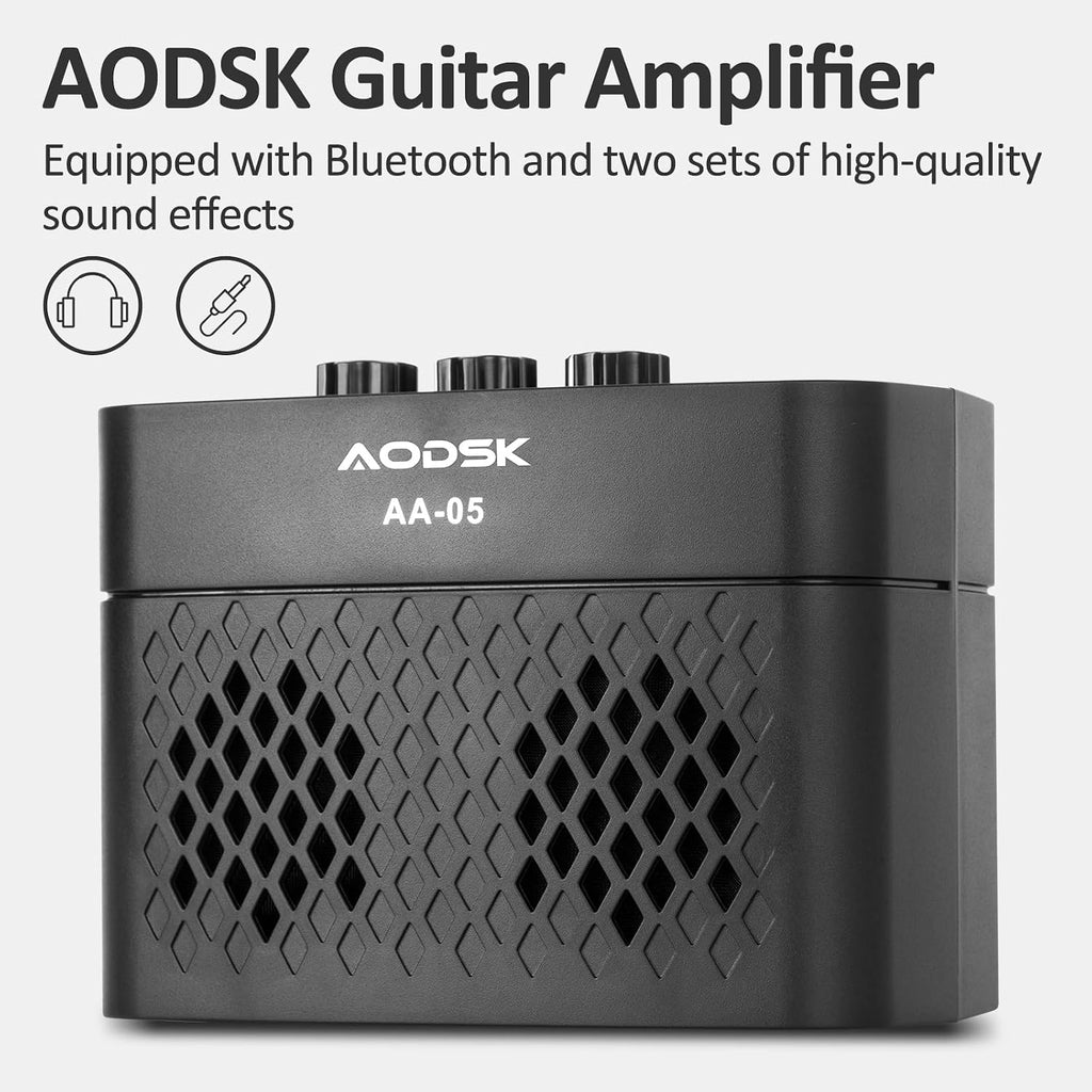 AODSK Electric Guitar with Amp Beginner Kit 39 Inch Solid Body Full Size,All Accessories,Digital Tuner,Six Strings,Four Picks,Tremolo Bar,Strap,Gig Bag,Starter kit (Sunburst-HSS)
