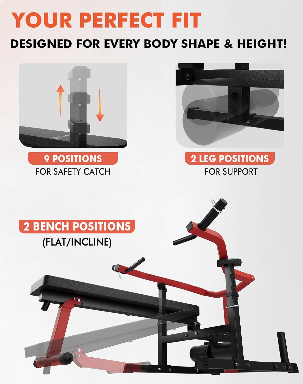 GMWD Chest Press Machine, 1200LBS Bench Press Machine with Independent Converging Arms, Adjustable Flat Incline Bench for Chest, AB Workouts, Shoulder Home Gym Equipment, V1