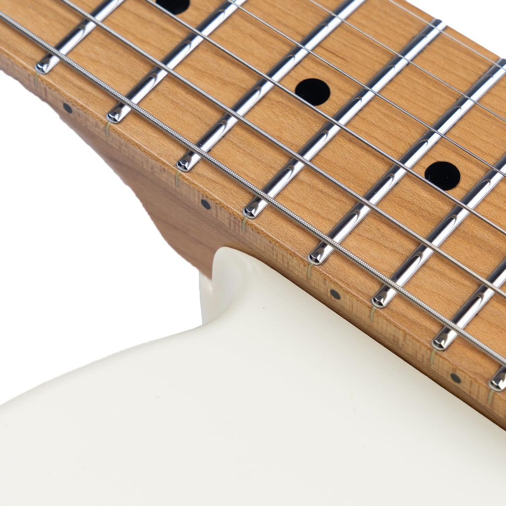 EART TL-380 6 String Solid-Body Electric Guitar Roasted Mahogany Body Maple Neck, Available in Gloss Finishes,Right