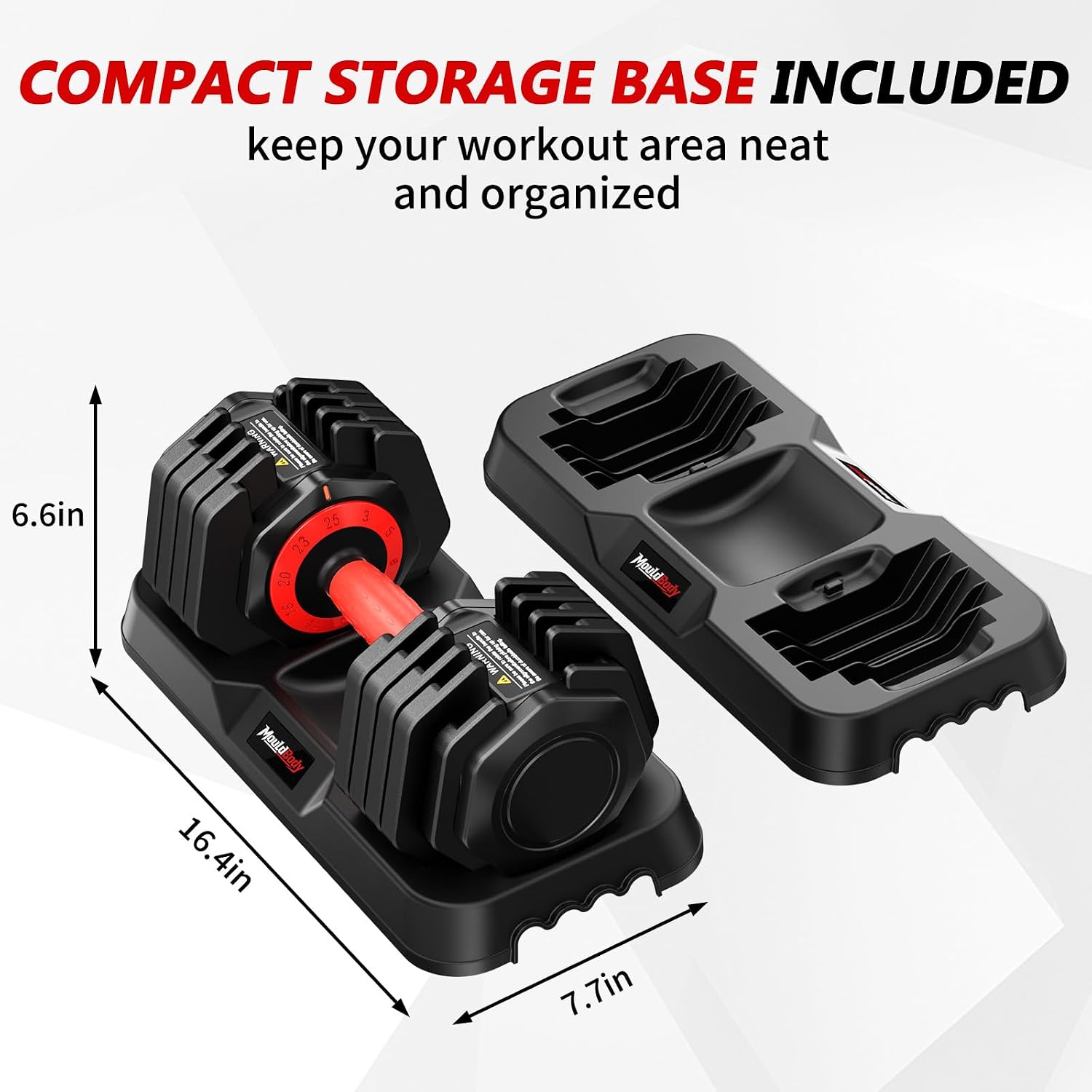 Adjustable Dumbbell Set Pair 25 lb or 50 lb, Adjustable Dumbbells 10-in-1 Free Weight Set, 1-Second Dial Weight Adjustment,Space-Saving Design with Storage Base, Home Gym Strength Training Equipment