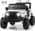 OLAKIDS Ride on Truck, 12V Battery Powered Electric Vehicle for Kids with Remote Control, Bluetooth, Power Display, LED Lights, Music Player, Ride on Toy for 3+ Boys Girls (White)