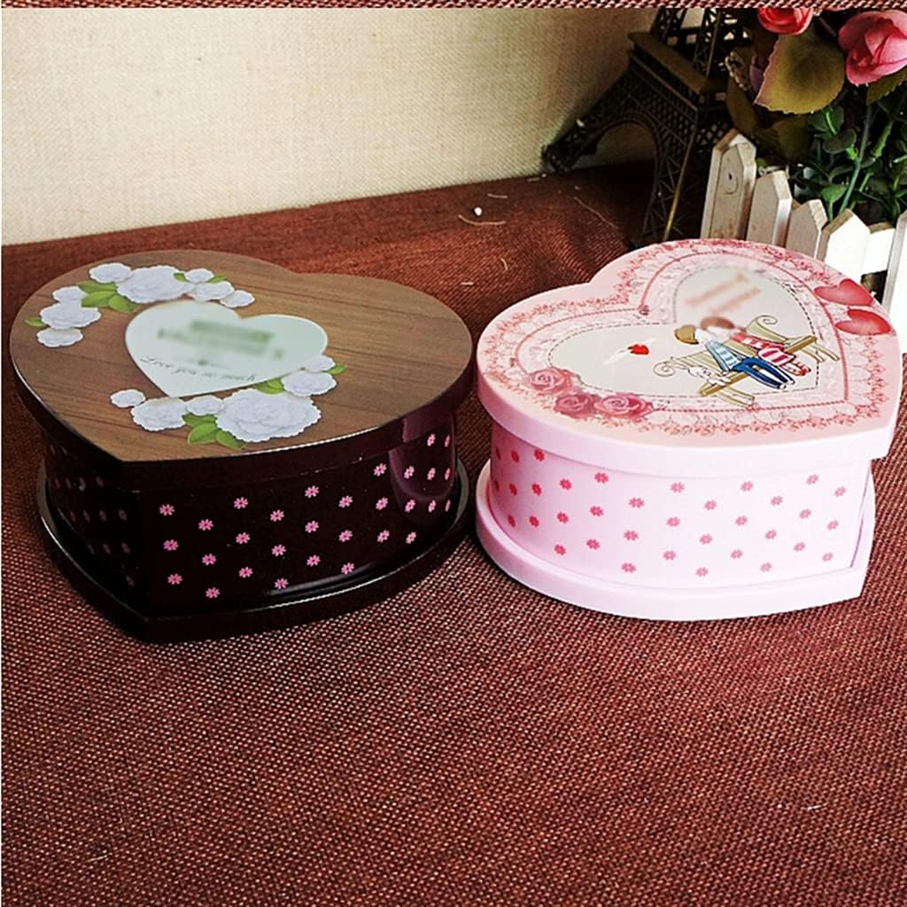Rotating Heart-Shaped Jewelry Storage with Mirror Daing Girl Lovely Ballerina Music Box (Color : A, Size (D As the picture shows)