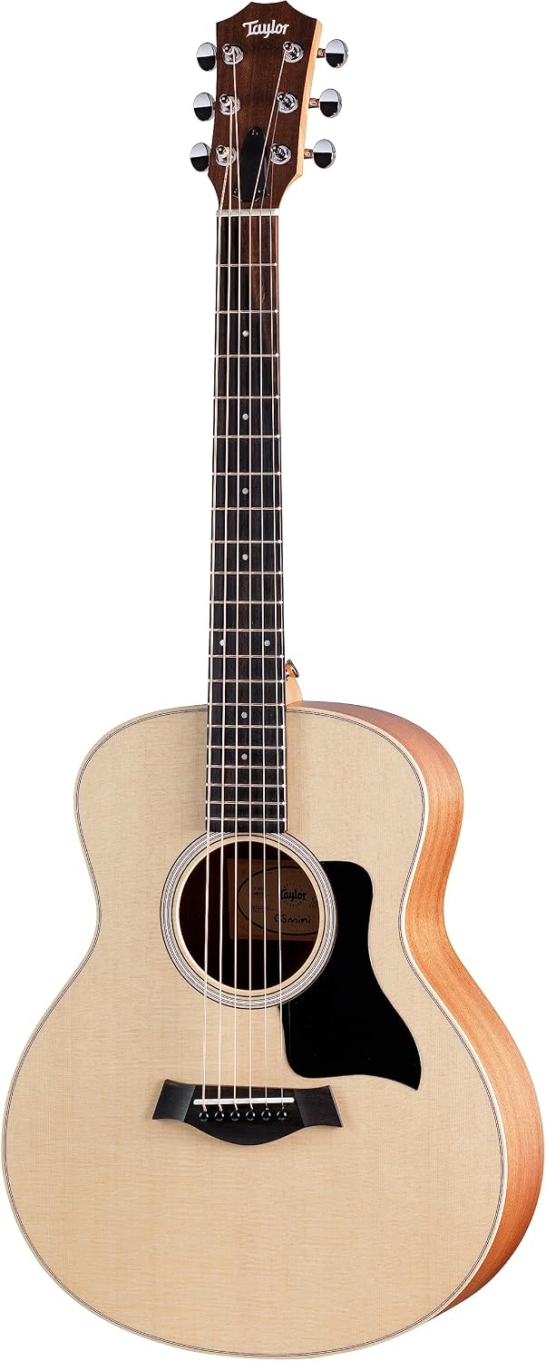 Taylor GS Mini Sapele Acoustic Guitar – Compact Travel Guitar, Solid Top with Layered Sapele Back & Sides, Warm Tone for Practice, Travel & Everyday Playing