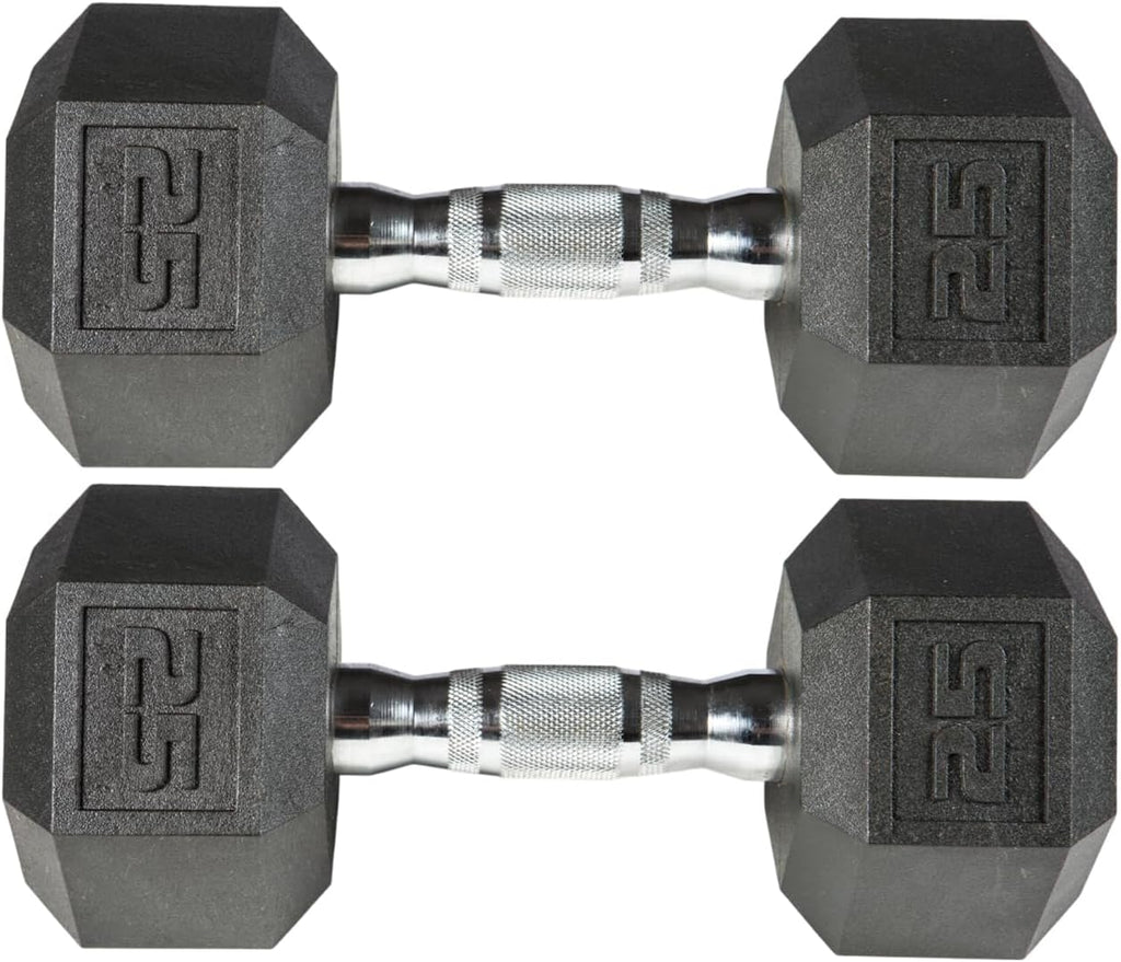 PVC Hex Dumbbell with Chrome Ergonomic Handle – Durable Noise-Reducing PVC Coated Dumbbells Weights for Strength Training, Bodybuilding, Lifting Home Gym – 5 lbs to 50 lbs Pack 1, 2 & 4