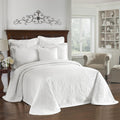 Bedspreads Coverlet - King Charles Collection 120' x 114' Size 100% Cotton Oversized Matelasse Bed Spread, King/Cal King, White
