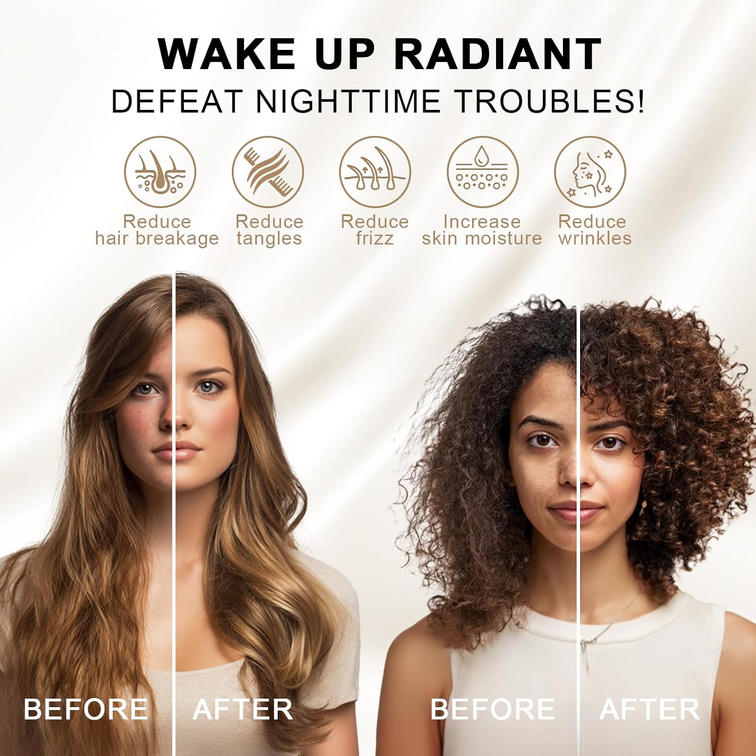 THXSILK 100% Mulberry Silk Fitted Sheet Set, 7A+ Silk 3 Pieces Bed Sheets, Breathable, Smooth, 16 Inch Deep Pocket Fitted Sheet, 2 Pillowcases - White, California King