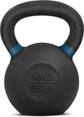 Yes4All Powder Coated Kettlebell, Cast Iron Core Kettlebells with Non-Slip Handle & Flat Bottom for Conditioning, Heavy Duty for Strength Training, 9lb to 71lb - Single & Pair