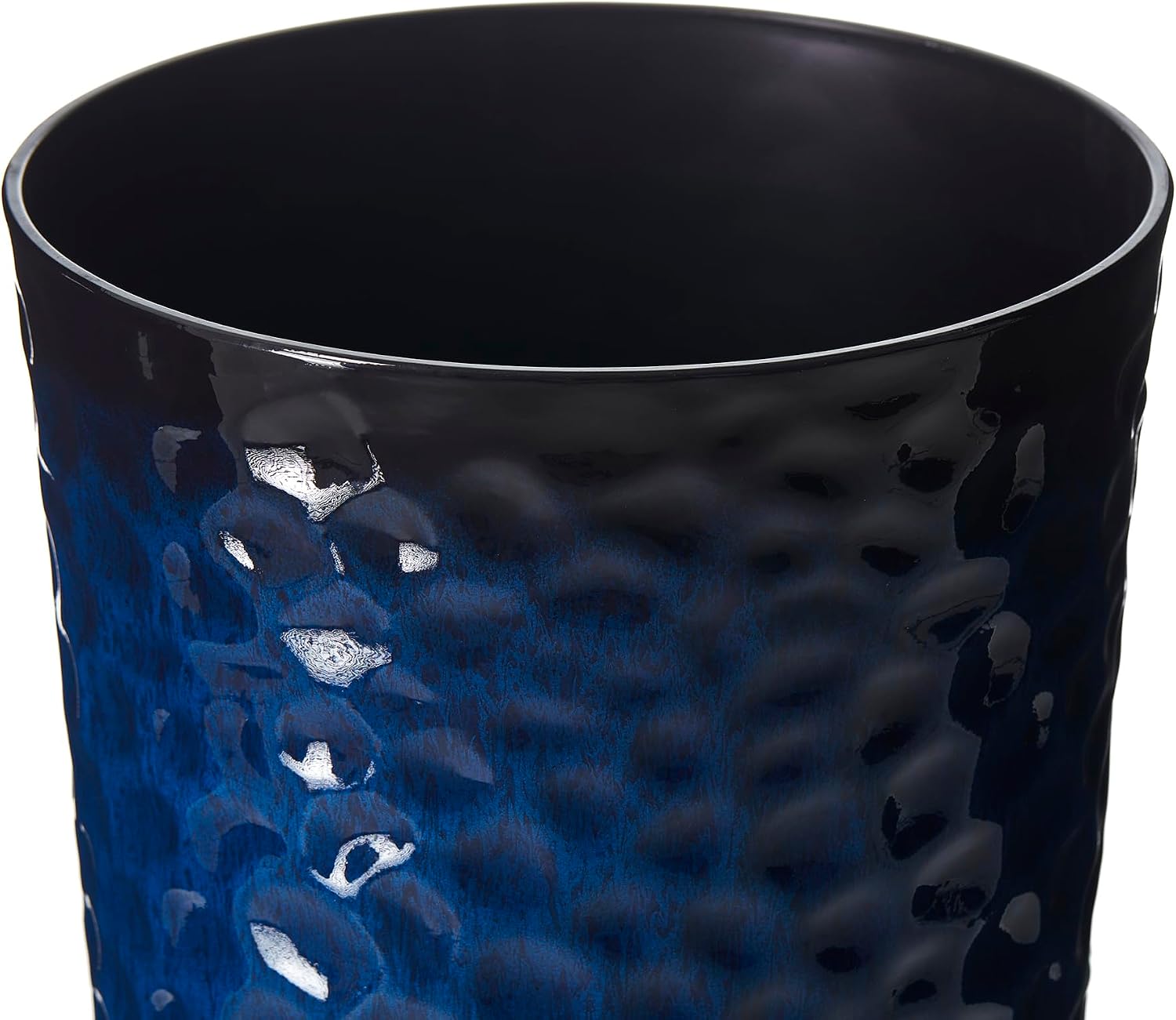 Glitzhome 31' H Oversized Tall Planter, Set of 2 Honeycomb Textured Gradient Cobalt Blue Round Garden Plant Pots with Drainage Holes, Large Flower Containers for Indoor Outdoor Front Door Patio