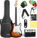 STRICH Electric Guitar Beginner Kit, Solid Body 39' Full Size Electric Guitar HSS Pick Up for Starter, with 10W Amp, Bag, Digital Tuner, Capo, Strap, String,Cable, Picks, SST-S20 Sunburst