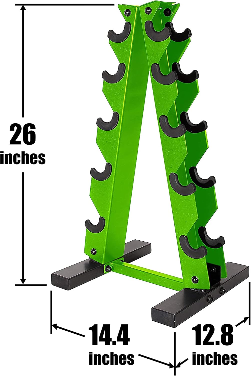 WF Athletic Supply 5-25Lb Rubber Coated Hex Dumbbell Set with A Frame Storage Rack Non-Slip Hex Shape for Muscle Toning, Strength Building & Weight Loss - Multiple Choices Available