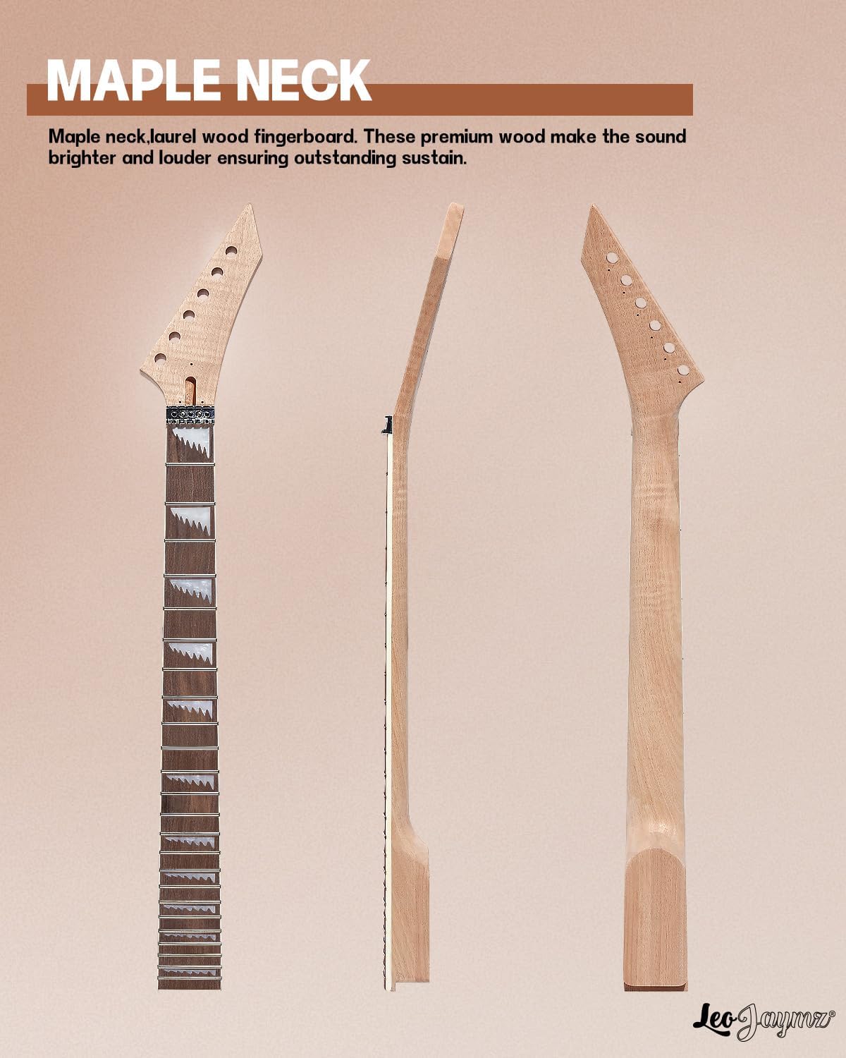 Leo Jaymz DIY Electric Guitar Kits in AL Style - Mahogany Body and Neck - Laurel Wood Fingerboard and All Components Included (AL)