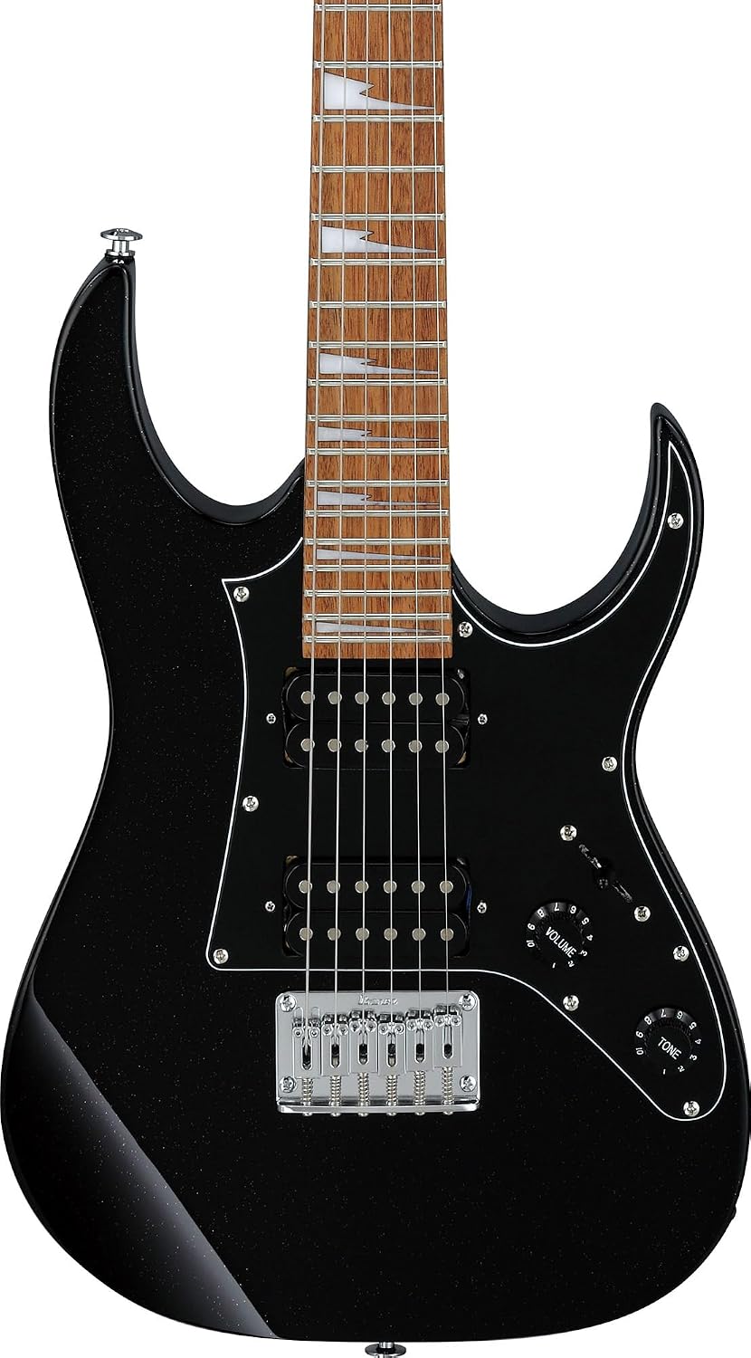 Ibanez GRGM21 RG Gio miKro Short-Scale Electric Guitar - Black Night Bundle with Gig Bag, Tuner, Strap, Instrument Cable, Austin Bazaar Instructional DVD, and Polishing Cloth