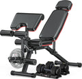 XDDIAS Workout Bench, Adjustable Weight Bench with Leg Extension and Leg Curl, Extended Headrest, 900LBS Preacher Curl Bench Incline Decline Flat Workout Bench for Home Gym Full Body Exercise