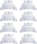 IR Imperial Rooms 8 Pack Quilt King Size Bedding (106' x 96') - Bulk Wholesale for Hotels, Guest Bedroom & Airbnbs - Lightweight Microfiber Reversible Embossed Quilts Bedspread (White)