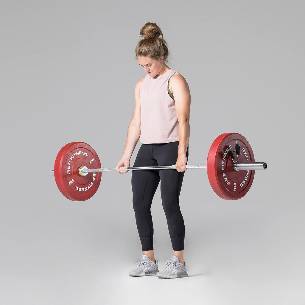 REP Color Bumper Plates LB Olympic Barbell Weights – Rubber Training Discs for Home Gym Strength Lifting, Low Bounce Durable, Weight Pairs & Sets 10 15 25 35 45 Pound Options