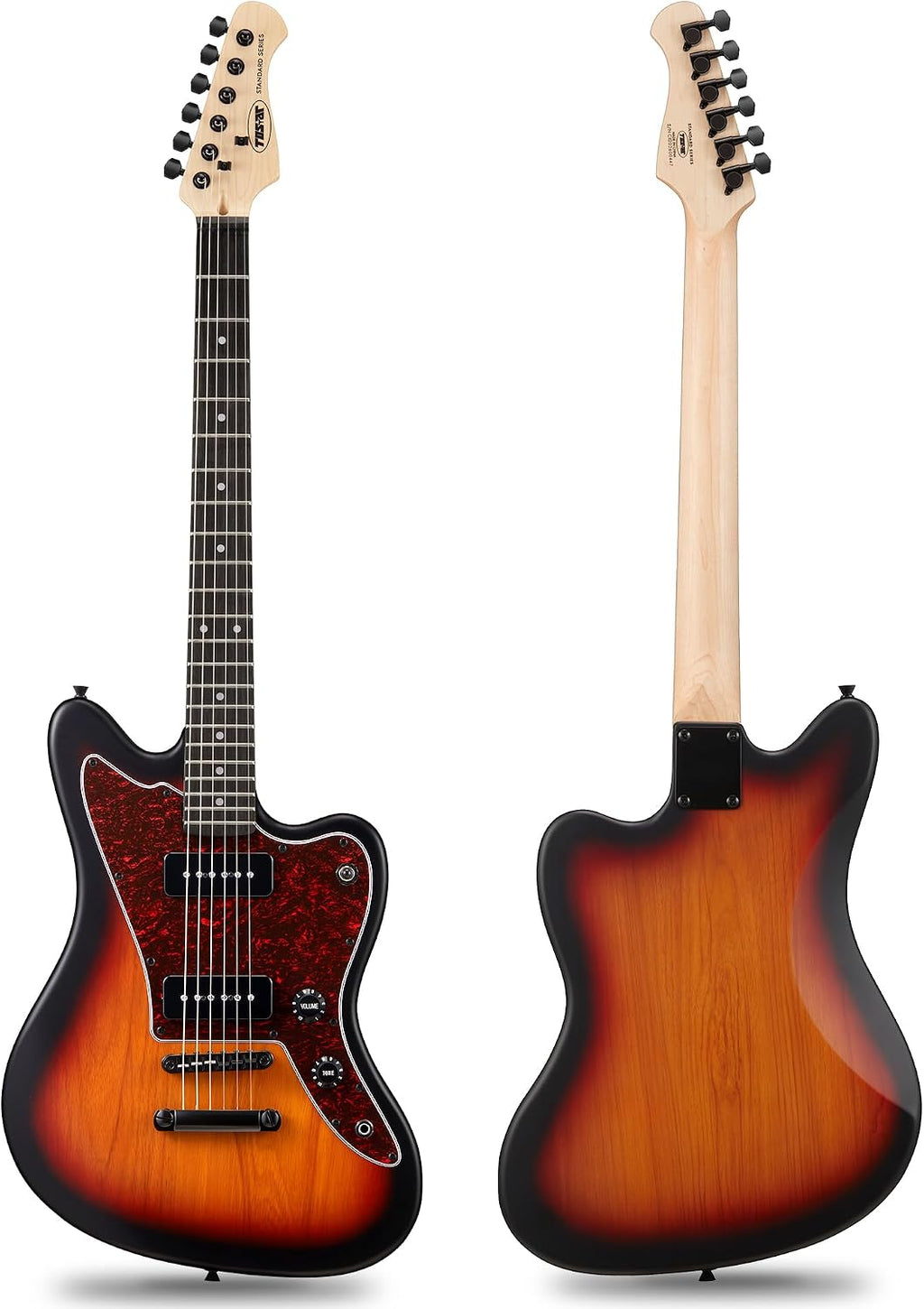 Tostar Electric Guitar: HH Humbuckers, Fixed Hardtail Bridge & Smoked Matte Finish, 3-Way Switch, 39' Solid Body Electric Guitar for Intermediate Players, Guitarra Eléctrica, Birthday Gifts, Sunburst