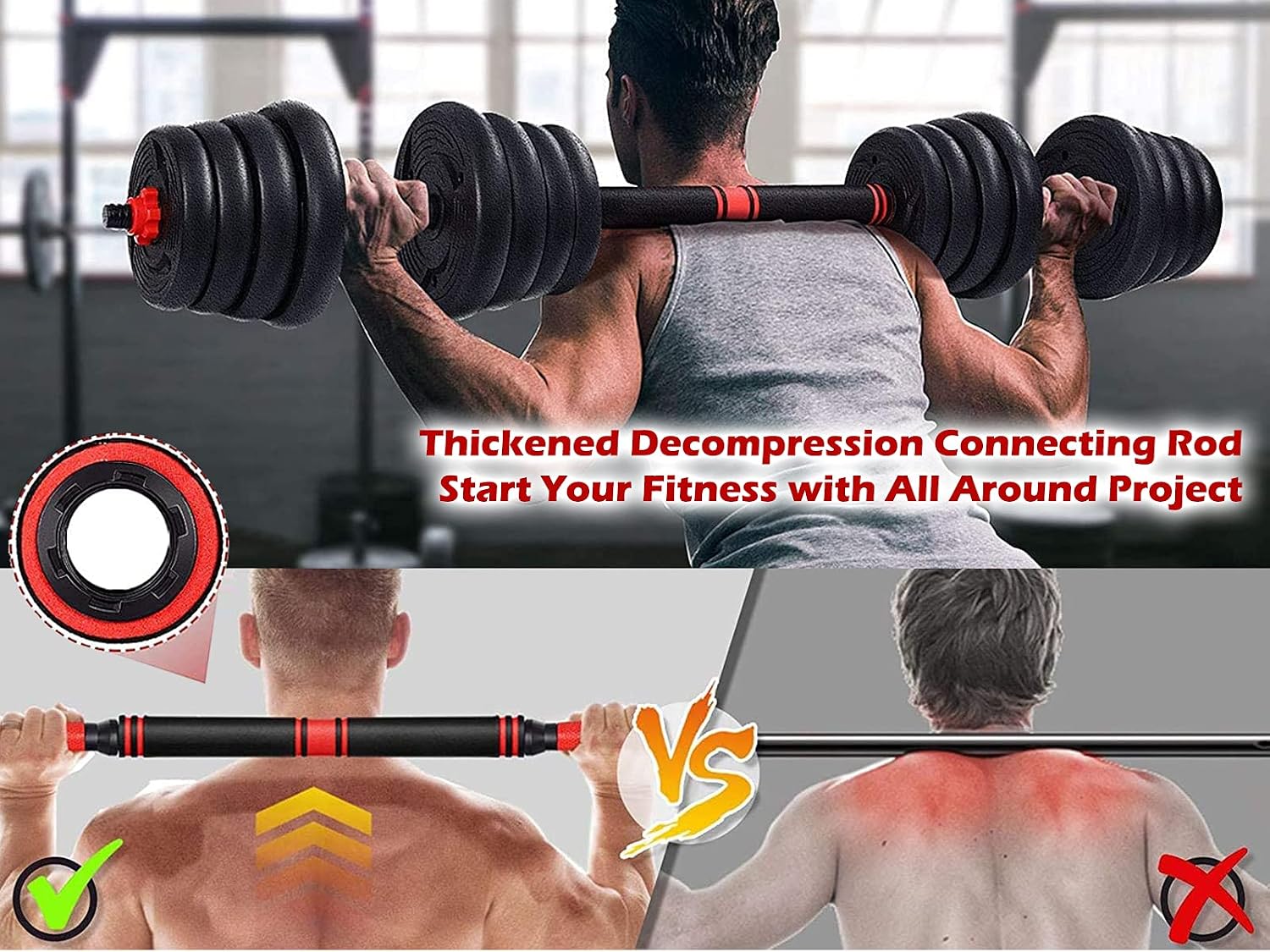 2021 Adjustable Dumbbells Set Weight to 88Lbs / 110Lbs, Free Weight with Connecting Rod Used As Barbell, Ab Roller for Home Gym Work Out Training Fitness Equipment All-Purpose