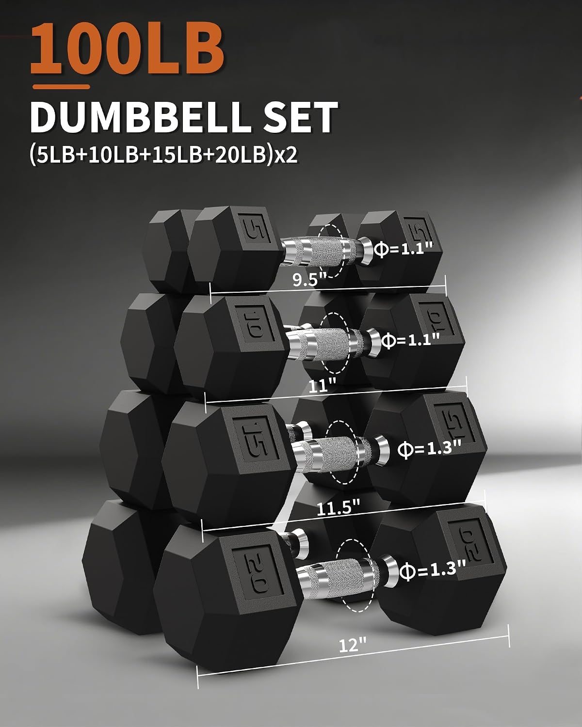 Superior Hex Dumbbell Set of 2 PVC or Rubber Coated Hand Weights for Home Gym – Non-Slip, Anti-Roll Design – Cast Iron Core Strength Training Equipment for Men & Women – Black