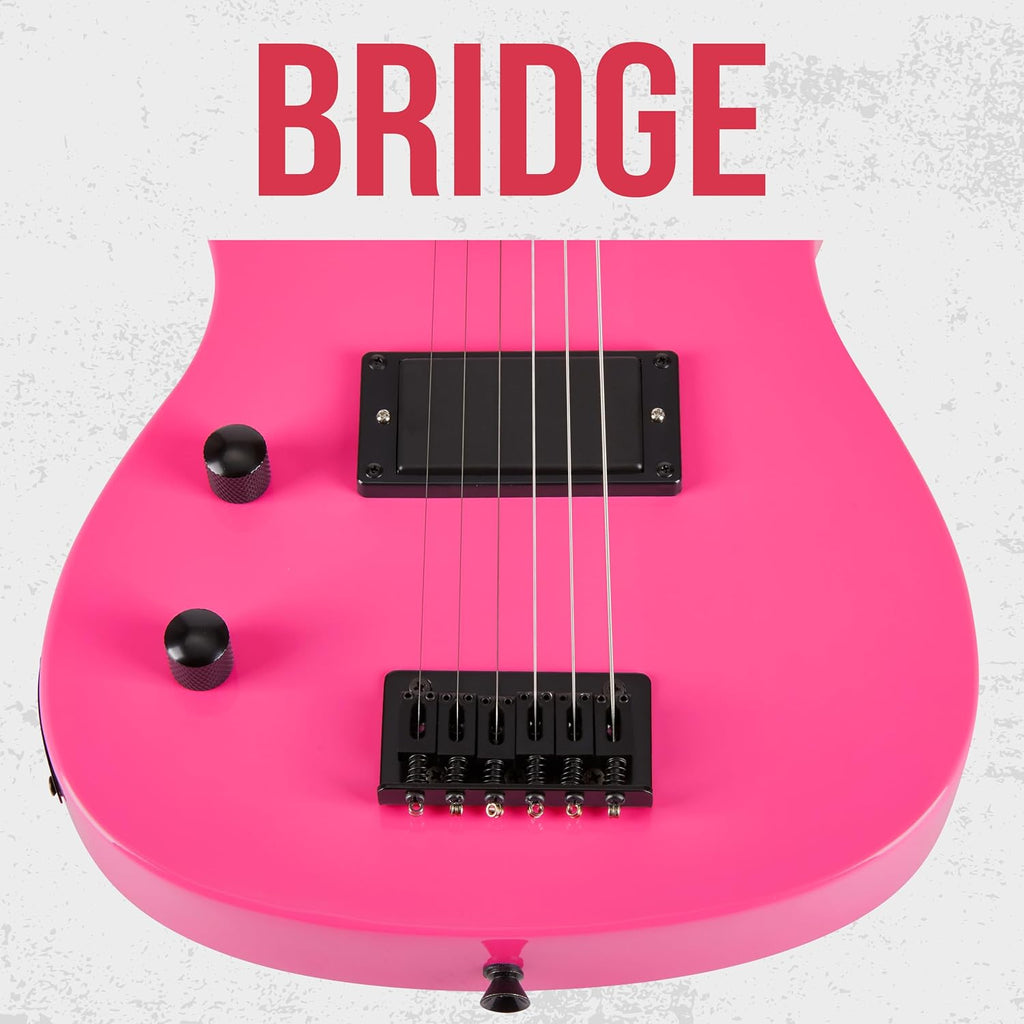 LyxPro CS 30' Left Hand Electric Guitar Kit for Beginner, Intermediate & Pro Players with Guitar, Amp Cable, 6 Picks & Learner's Guide, Solid Wood Body, Volume/Tone Controls, 5-Way Pickup - Pink