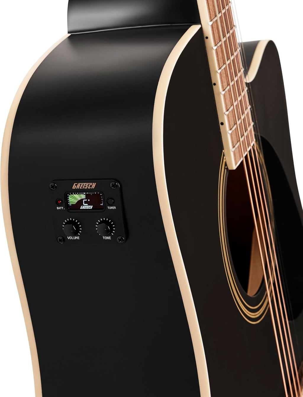 Gretsch Prelude D100CE Dreadnought Cutaway Acoustic/Electric Guitar, Beginner Guitar, Black