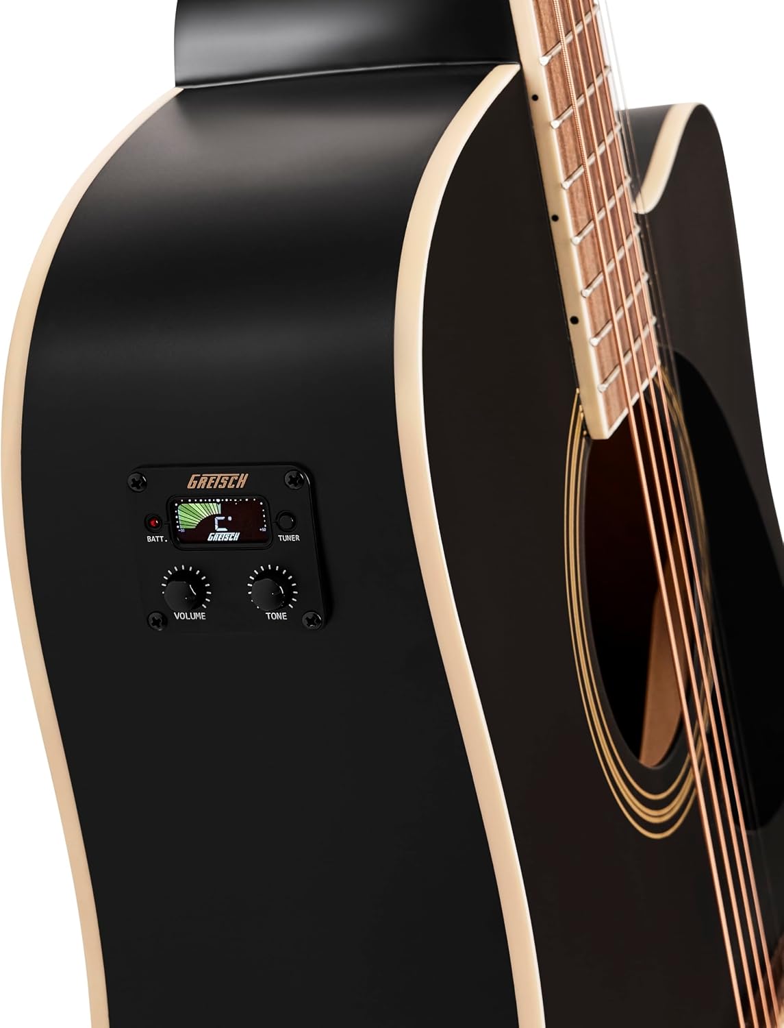 Gretsch Prelude D100CE Dreadnought Cutaway Acoustic/Electric Guitar, Beginner Guitar, Black