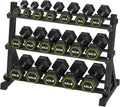HANDBODE Hex Dumbbell Set with Rack, 300-840 lb Rubber Coated Fixed Weights Sets with Heavy Duty Storage Stand, Hexagon Shape, Multiple Weight Options Home Gym Equipment for Strength Training