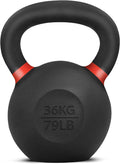 Yes4All Powder Coated Kettlebell, Cast Iron Core Kettlebells with Non-Slip Handle & Flat Bottom for Conditioning, Heavy Duty for Strength Training, 9lb to 71lb - Single & Pair