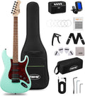 Tostar Electric Guitar Full Size Kit for Beginners 6 String Bundle with Amp SSH Pickup with Gig Bag,Capo,Tremolo, Strap, Picks Green Electric Guitars 39' for Gifts