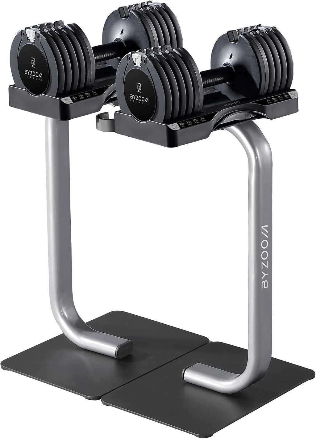 BYZOOM FITNESS 25lb Adjustable Dumbbell & Dumbbell Stand Set