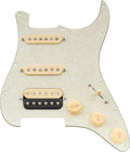 Musiclily Pro Auto-Split HSS Loaded Pickguard ST Prewired Pickguard with Artec Alnico 5 Single Coil Humbucker Pickups for American/Mexico Import Squier Strat Electric Guitar, 4ply Aged White Pearl