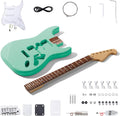 Leo Jaymz DIY ST Style Electric Guitar Kits,Spray-painted Mahogany Body,Laurel Wood Fingerboard and Maple Neck, including all Components (ST-Surf Green)