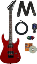 Jackson JS Series Dinky JS11 Electric Guitar - Metallic Red Bundle with Cable, Tuner, Strap, Picks, and Austin Bazaar Instructional DVD