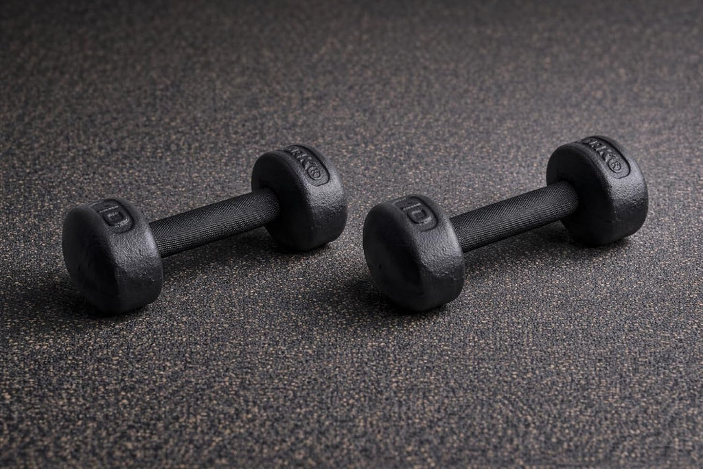 Legacy Solid Round Dumbbell Black – Heavy Duty Cast Iron Hand Weight with Knurled Ergonomic Grip for Strength Training, Muscle Toning, Home Gym Workout – 5 lb to 150 lb In Single & Pair