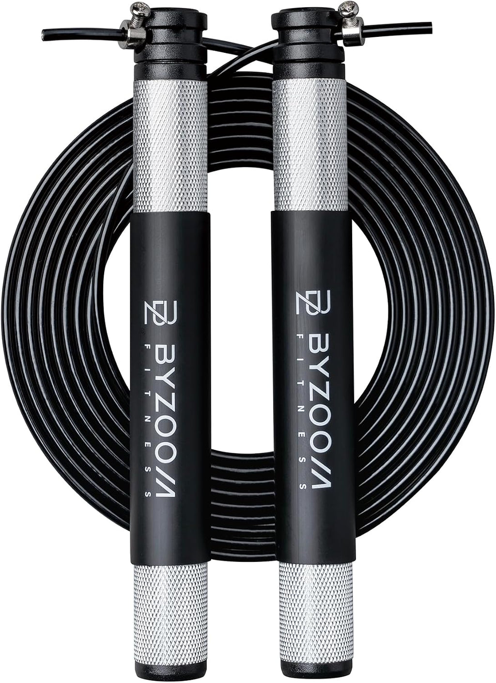 BYZOOM FITNESS Adjustable Dumbbell / 25LB Pair Black and Jump Rope/Black Set for Home Gym Workout