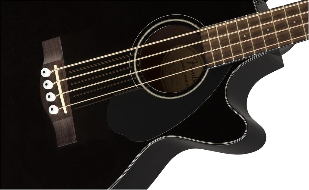 Fender Acoustic Bass Guitar 4-String with Fishman Bass Acoustic Guitar Pickup with Tuner and Equalizer, Classic Design with Rounded Walnut Fingerboard, Mahogany Construction, Spruce Top