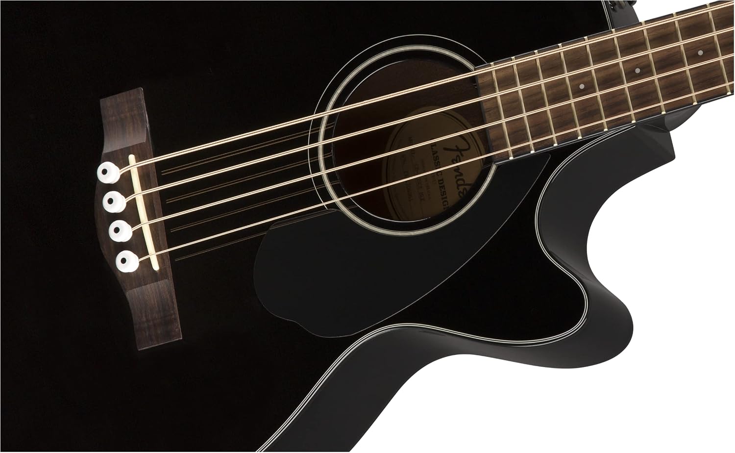 Fender Acoustic Bass Guitar 4-String with Fishman Bass Acoustic Guitar Pickup with Tuner and Equalizer, Classic Design with Rounded Walnut Fingerboard, Mahogany Construction, Spruce Top