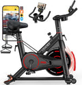 Exercise Bike, CHAOKE Quiet Adjustable Magnetic Resistance Stationary Bike for Home Cardio with App Compatible, 350LB Weight Capacity Indoor Cycling Bike with Comfortable Seat & Digital Display