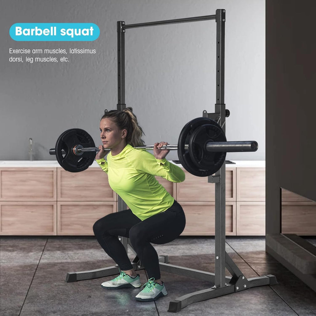 Tone Fitness 20 Pound Dumbbell Set Multi-Function Half-Frame Power Rack Exercise Squat Stand with Other Accessories, for Home Fitness Bar Rack Attachment