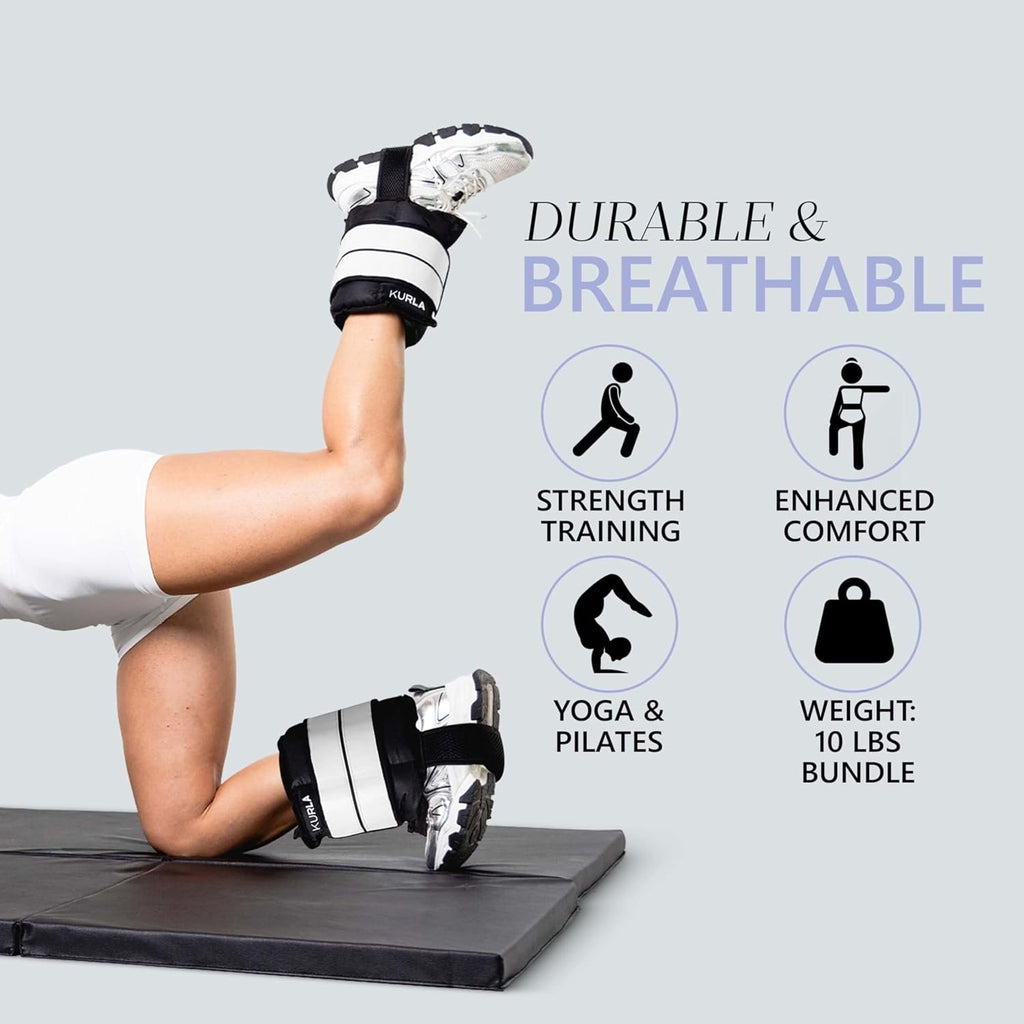 Ankle & Wrist Weights – 8/16/20/30 lbs Pair (4–15lbs - Each) | Dual Adjustable Secure Strap System | Patented Design | Ideal for Home Workouts, Pilates, Yoga, Glute Training