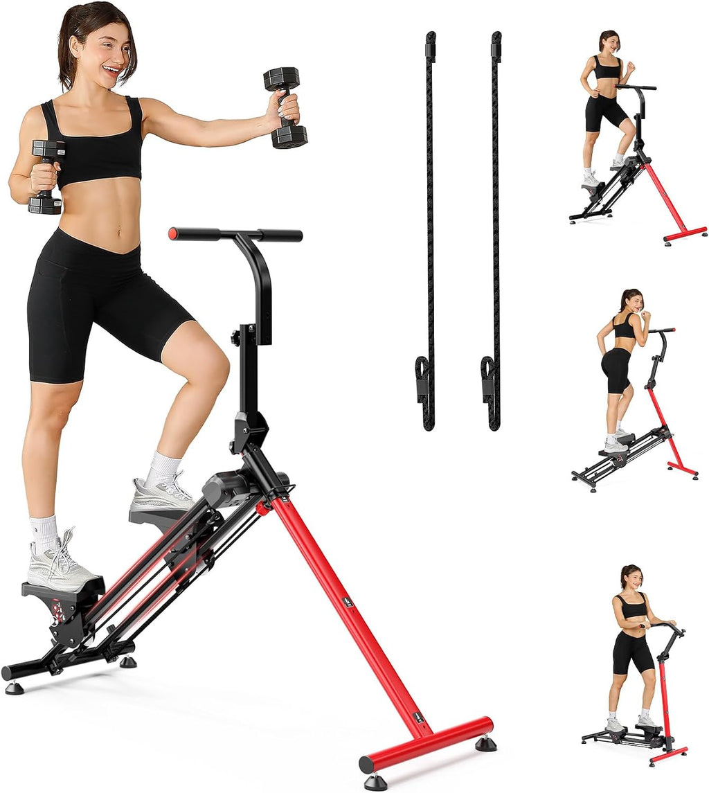 YOLEO Adjustable Resistance Stair Steppers for Exercise at Home, Folding Cardio Stairmaster with 3 Workout Modes & Oversized Pedal,90% Pre-Assembled Stair Climber with Handlebar for Full Body Workout